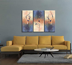 Pintura Abstracta De Yoga, Moderna, Grande De 3 Piezas - Danielle's Store