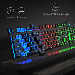 Bluefinger Teclado Rgb, Ratón Y Auriculares Combo Para Ga... - Danielle's Store