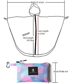 Poncho Para Lluvia Saphirose Con Capucha Y Bolsillos