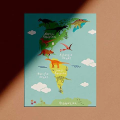 Cartel Decorativo De Dinosaurios Sin Marco - tienda online