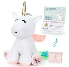 Peluche Grande De Unicornio - Blanco 13''