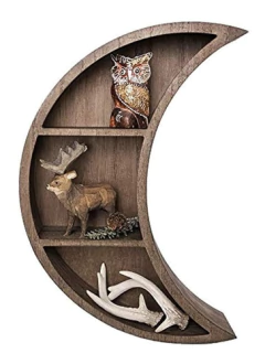 Estantería Flotante De Madera Marrón Diseño Luna/3 Niveles. - comprar online