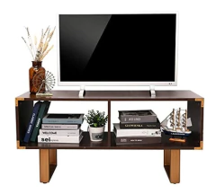Mueble Para Tv Con Estantes De Madera Color Marrón/2 Niveles