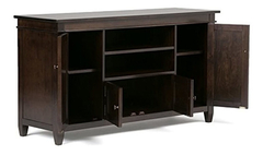 Mueble Para Tv Con Estantes De Madera Color Marrón Oscuro. en internet