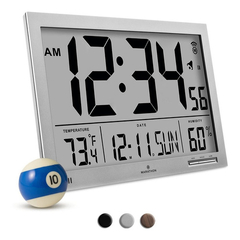 Reloj De Pared Digital Atómico Delgado-jumbo Con Temperatura