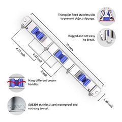 Soporte De Pared Para Escoba, Organizador De Escobas - comprar online