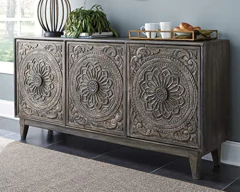 Cómoda De Madera Con 3 Puertas, Color Gris en internet