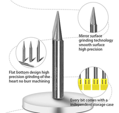 Brocas Tungsteno Cnc Recto V-bit Vástago 1/4'' - comprar online