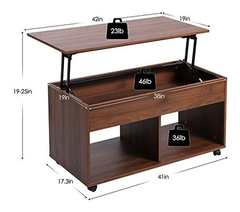 Imagen de Mesa De Centro Con Compartimento Oculto,madera Color Marrón.