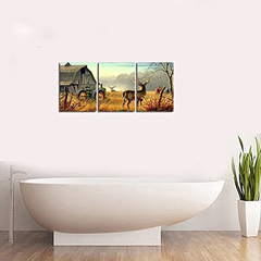 Lienzo Para Pared, Pintura De La Naturaleza, Ciervos, Granja - Danielle's Store