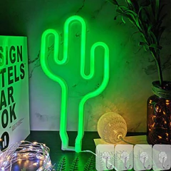 Yiviyar - Señal De Luz De Neón Led Con 4 Ganchos, Señal Verd - comprar en línea