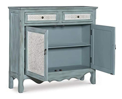 Cómoda De Madera Color Azul/beige Con 2 Puertas Y 2 Gavetas en internet