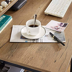 Escritorio Para Pc Con Estantes De Metal-madera Color Negro. - tienda online