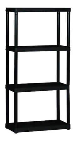 Estantería Multiusos De Resina Color Negro/4 Niveles.