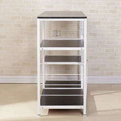 Imagen de Estantería De Metal Y Madera Color Blanco Y Negro/5 Niveles.