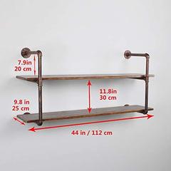 Estantería Flotante De Metal Y Madera Color Negro/2 Unidades - Danielle's Store