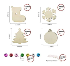40 Adornos De Navidad Sin Terminar De Madera - Hidreas - comprar online