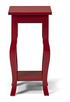 Mesa Auxiliar De Madera Color Rojo De 24 X 12 X 12 In. - Danielle's Store