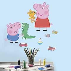 Peppa Pig Y George Decorativo Para Pared