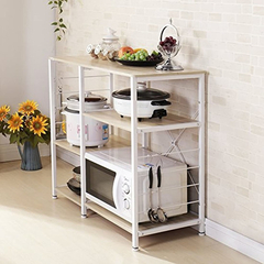 Imagen de Estantería De Metal Y Madera Color Blanco De 35.4 In.