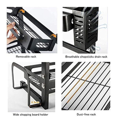 Estanteria Para Especias De 3 Niveles,metal Negro. Toolkiss en internet