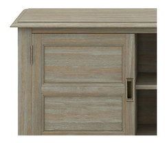 Mueble Para Tv Con Estantes De Madera Color Gris. - tienda online