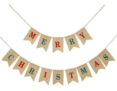 2 En 1 Feliz Navidad Banner Arpillera Fiesta De Navidad