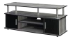 Mueble Para Tv Con Estantes De Metal Y Madera Color Gris.
