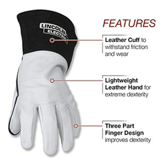 Guantes De Soldadura Tig De Cuero De Grano - comprar online