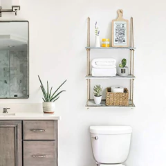 Estantería Flotante De Madera Color Gris De 3 Niveles - comprar en línea