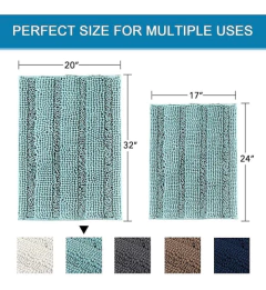 Alfombra De Baño Antideslizante Gruesa De Rayas Extra Suave - tienda online