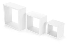 Imagen de Estantería Flotante De Madera Color Negro Y Blanco/3 Piezas.