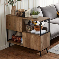 Mesa Auxiliar De Madera Color Marrón Con 2 Niveles. - comprar online