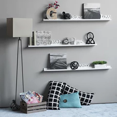 Estantería Flotante De Madera Color Blanco De 46 In/2 Piezas en internet