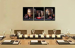 Pyradecor 3 Paneles Botella De Vino Rojo Y Barril - comprar online
