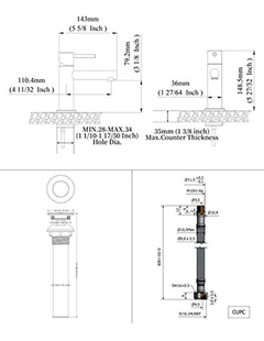 Grifo De Baño De Latón Con Montaje De Drenaje - comprar online