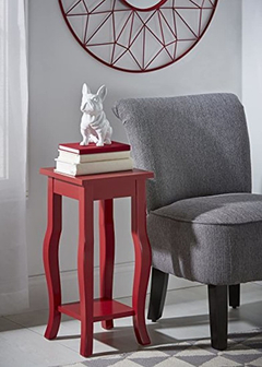 Mesa Auxiliar De Madera Color Rojo De 24 X 12 X 12 In. - comprar online