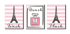 Paris, Ooh La La - Juego De 3 Letreros De Pared Para Baño, 7
