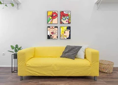 Carefree Bee - Juego De 4 Impresiones De Arte Pop Art - tienda online