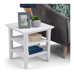 Mesa Auxiliar De Madera Color Blanco 3 Niveles De 19 In. - comprar online