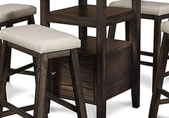 Juego De Comedor Y Con Taburetes De Madera Color Marrón en internet