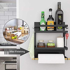 Estantería Magnética Y Soporte Para Toallas Negro/2 Niveles - tienda online