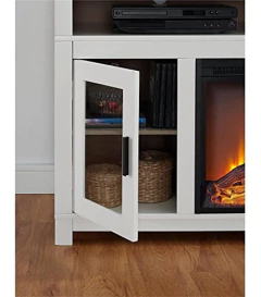 Mueble Para Tv Y Chimenea Eléctrica,madera Color Blanco en internet