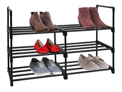 Organizador De Zapatos Con Estantes De Metal Negro 3 Niveles