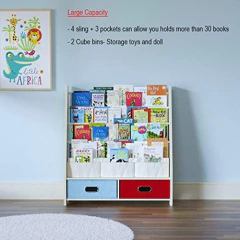 Estantería De Madera Color Beige Para Libros De Niños. en internet