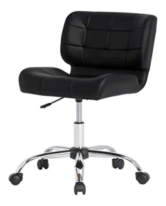 Silla Para Escritorio De Vinilo Color Negro