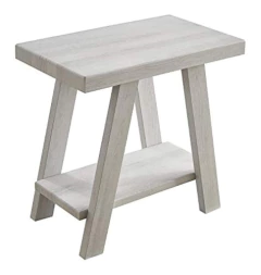Mesa Auxiliar De Madera Color Blanco De 2 Niveles. - comprar online