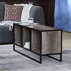 Mesa Auxiliar De Metal Y Madera Color Negro-marrón/3 Niveles en internet