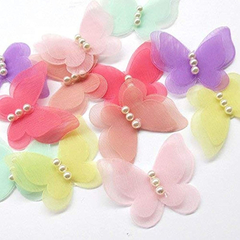 Flores De Lazos De Organza Mariposa Perla Para Decoración - Danielle's Store