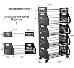 Estantería De 5 Niveles Apilables De Metal, Color Gris-negro - comprar online